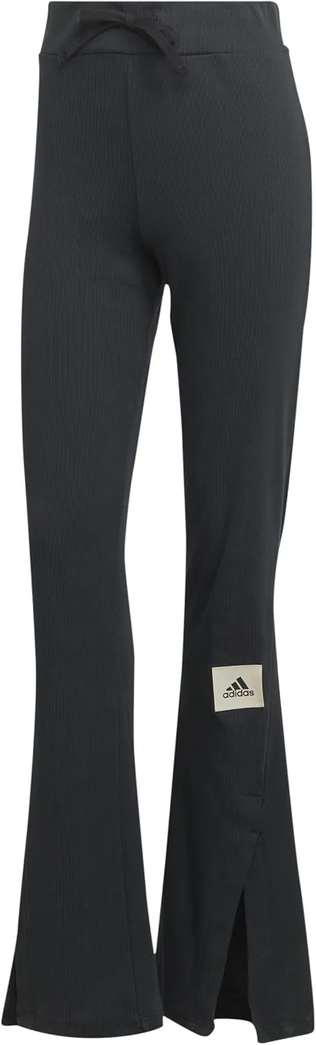 adidas Women's Lounge Ribbed Flared Leg Pants