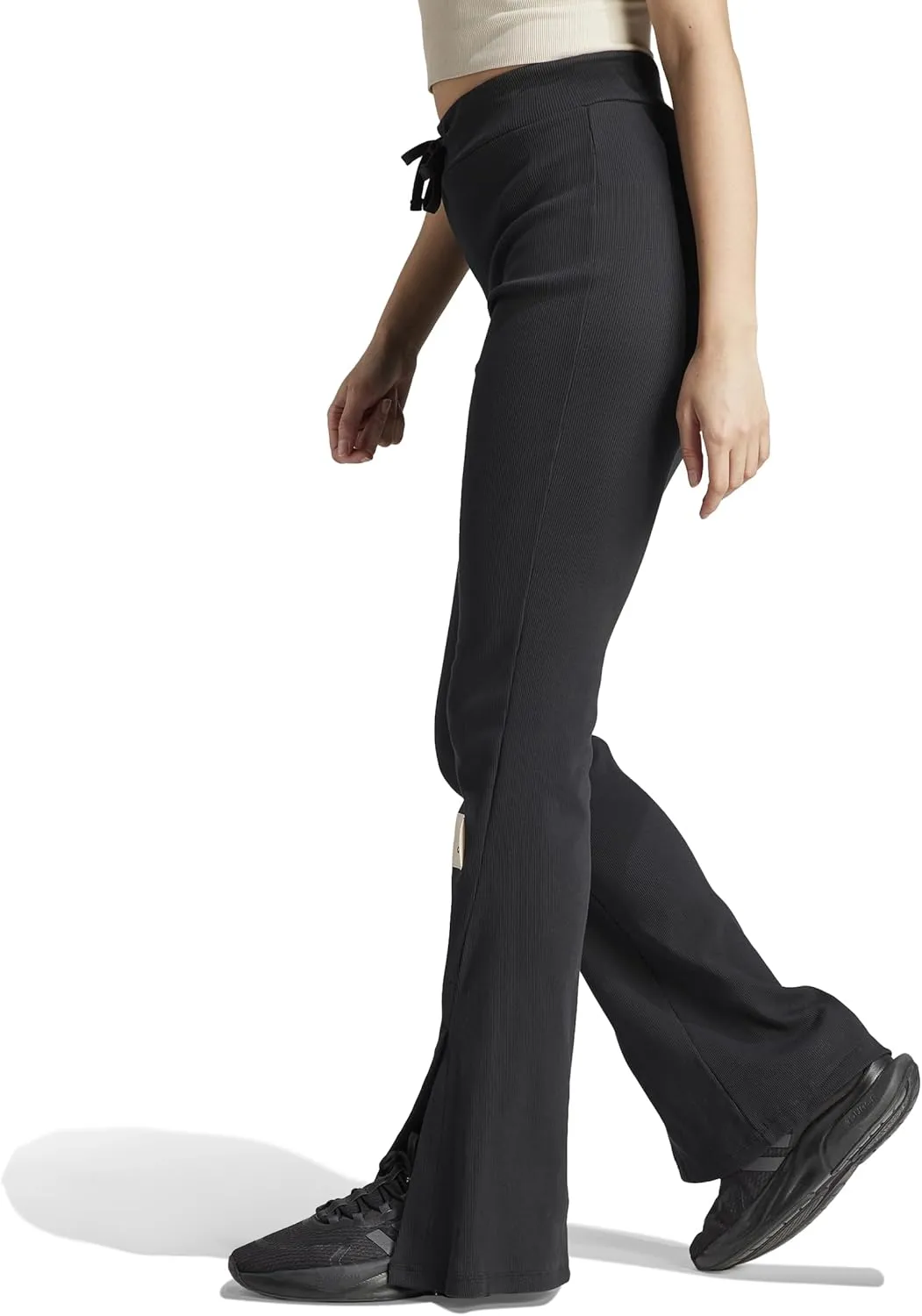 adidas Women's Lounge Ribbed Flared Leg Pants