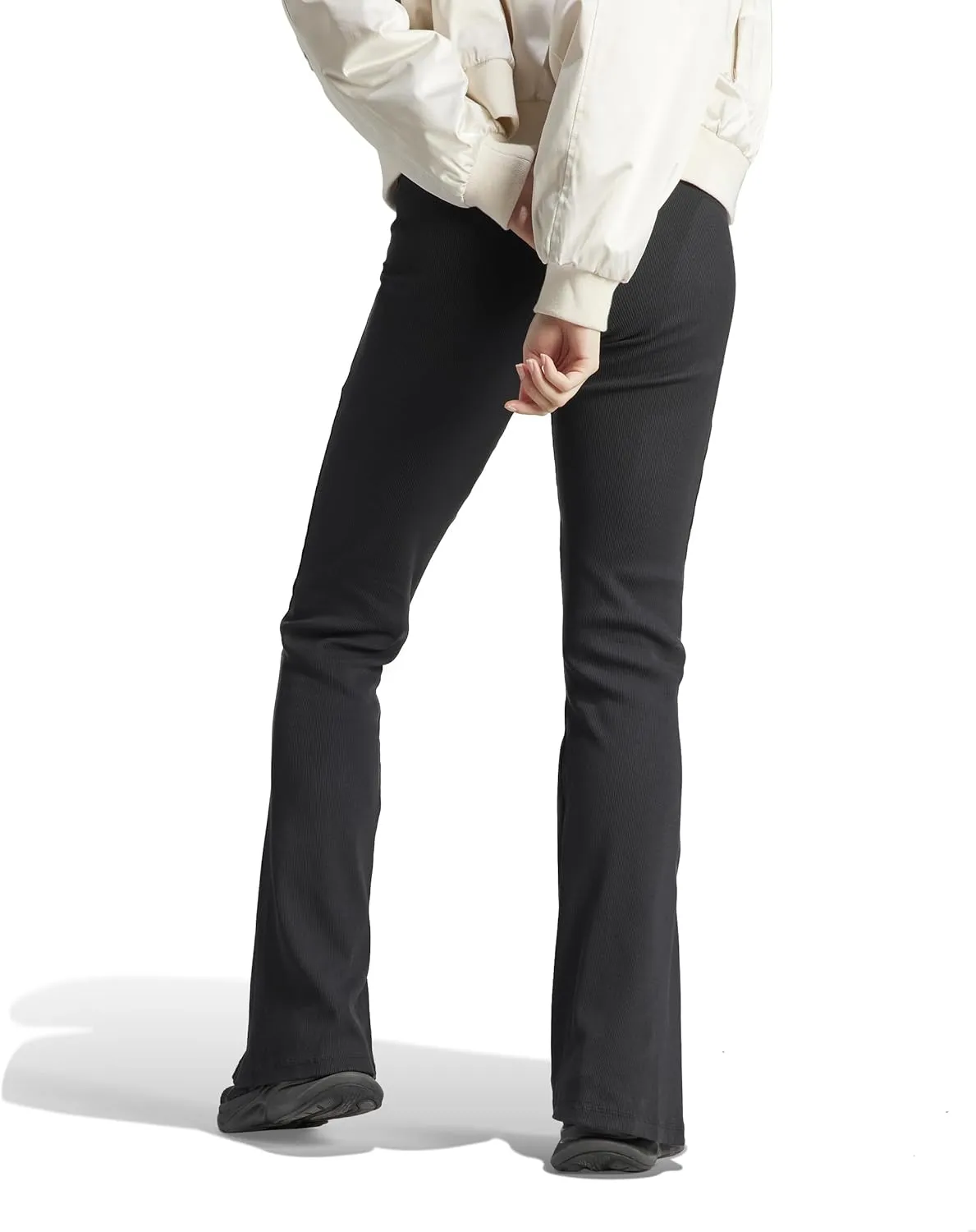 adidas Women's Lounge Ribbed Flared Leg Pants