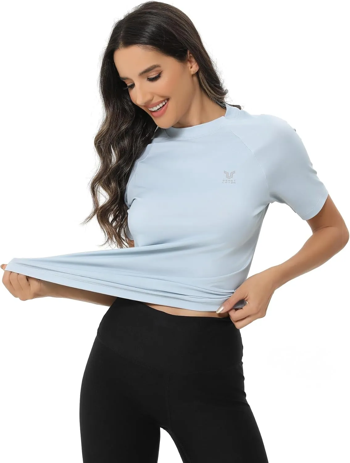 ADOREISM Women's Rash Guard Short Sleeve UPF 50  Quick-Dry Swim Shirt Women