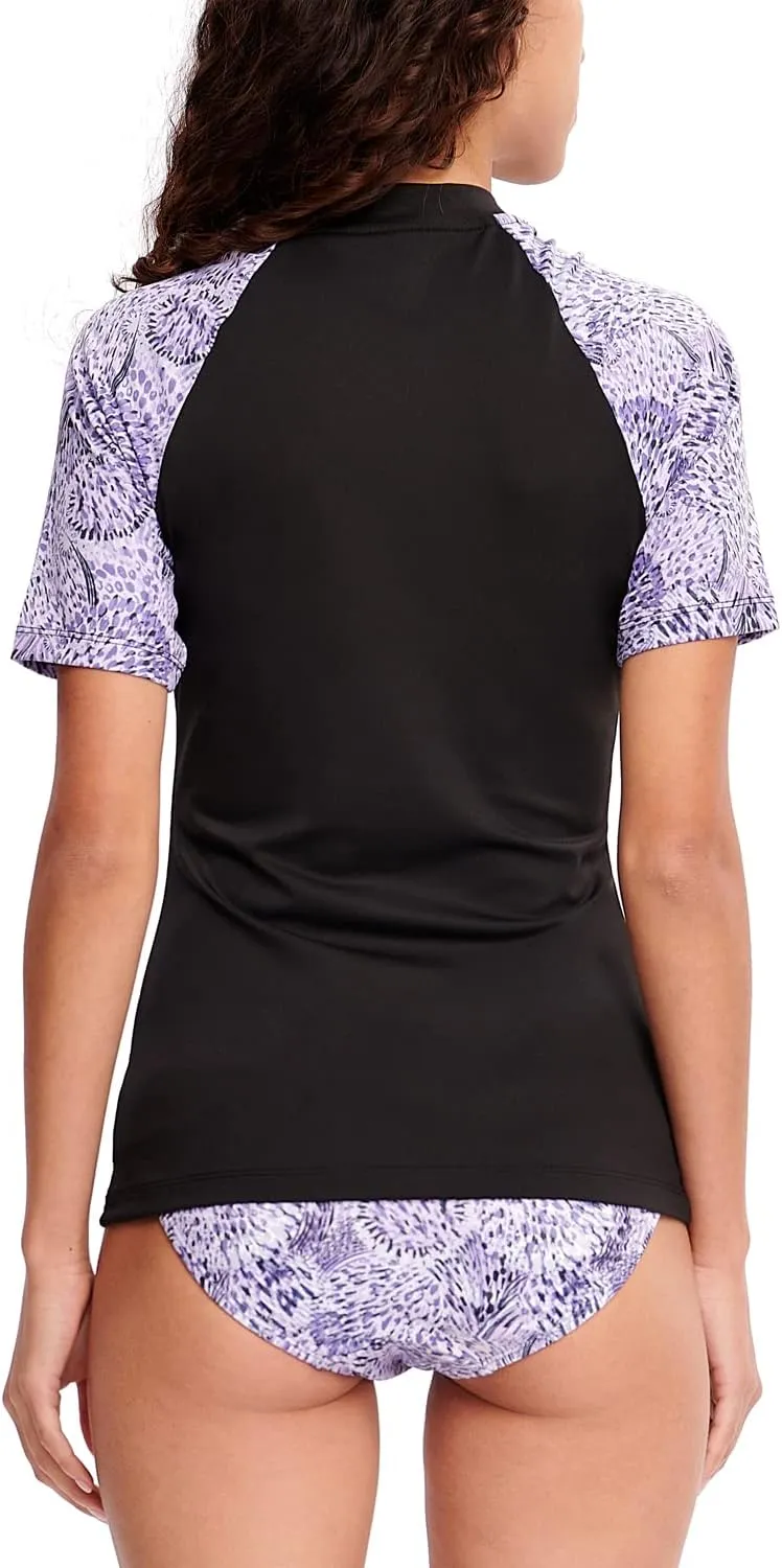 ADOREISM Women's Rash Guard Short Sleeve UPF 50  Quick-Dry Swim Shirt Women