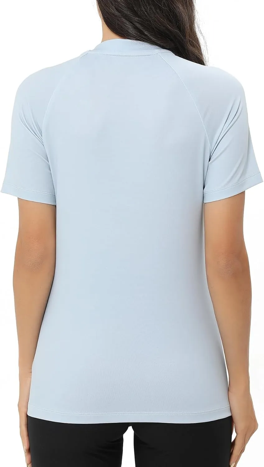 ADOREISM Women's Rash Guard Short Sleeve UPF 50  Quick-Dry Swim Shirt Women