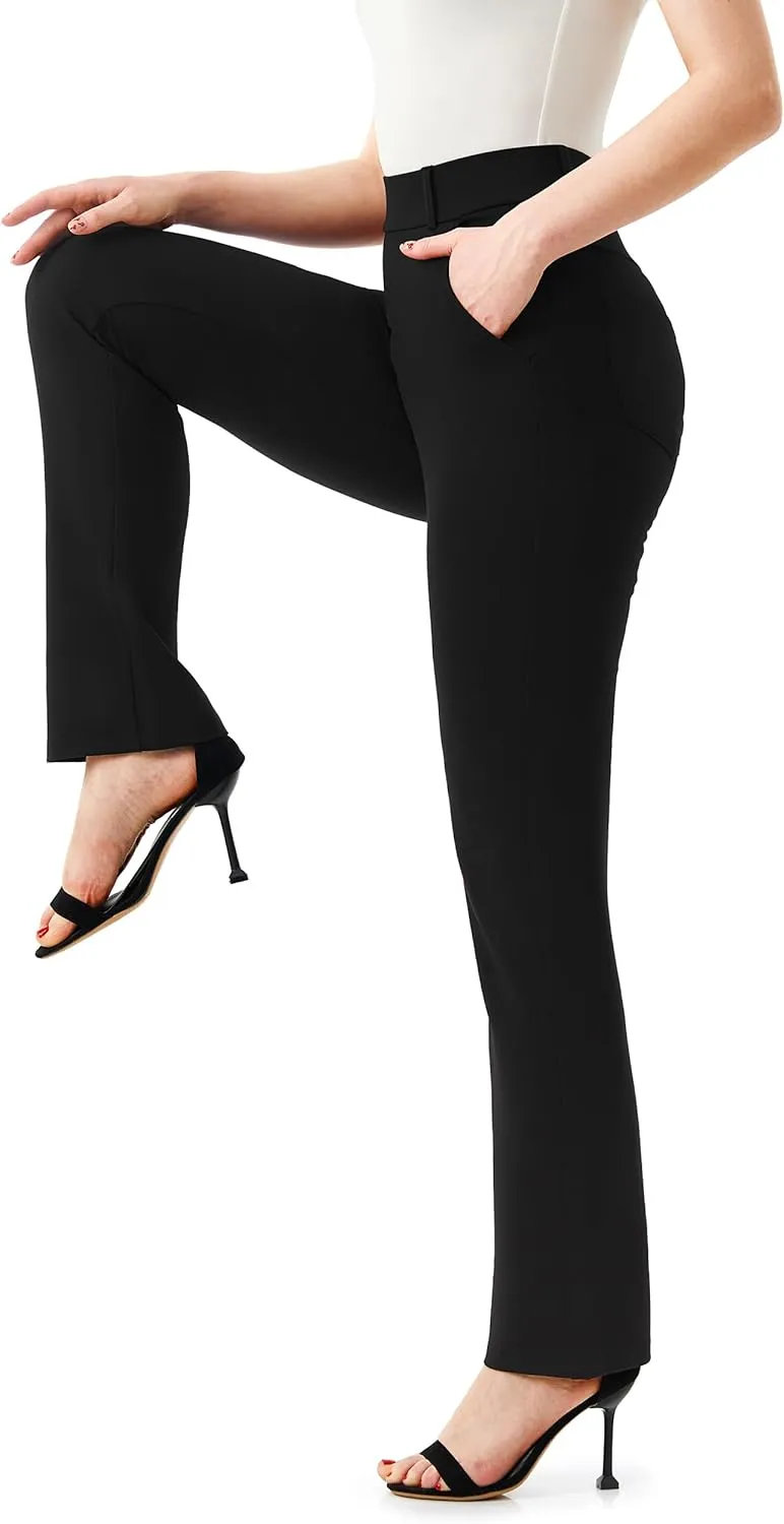 AFITNE Women's Dress Pants 2025 Stretchy Straight Leg Yoga Work Slacks with Pockets Business Casual Pants Petite/Regular/Tall