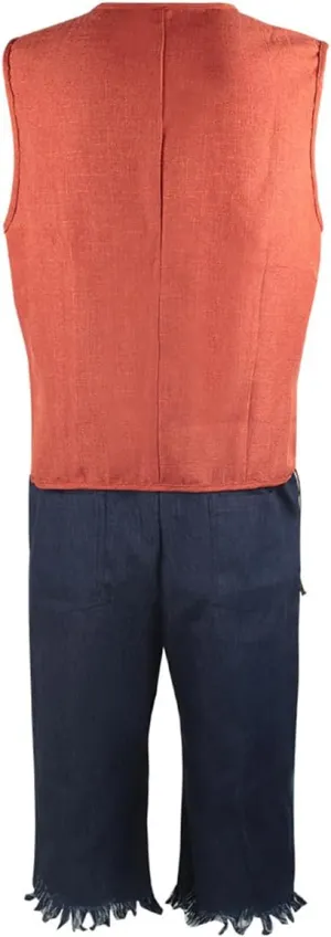 Anime Cosplay Monkey D Costume Red Vest Shorts Hat Rope Anime Outfit Adults Men for Halloween Party