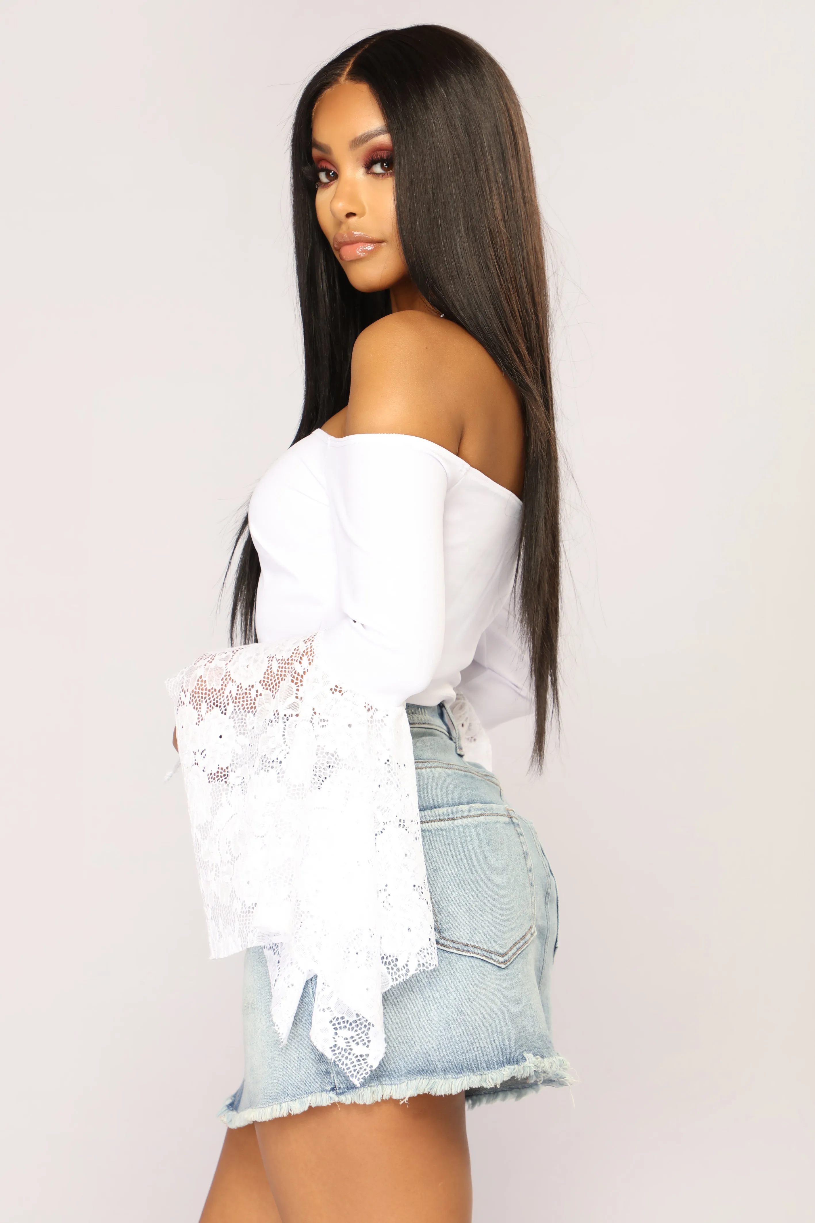 Arlette Long Sleeve Top - White