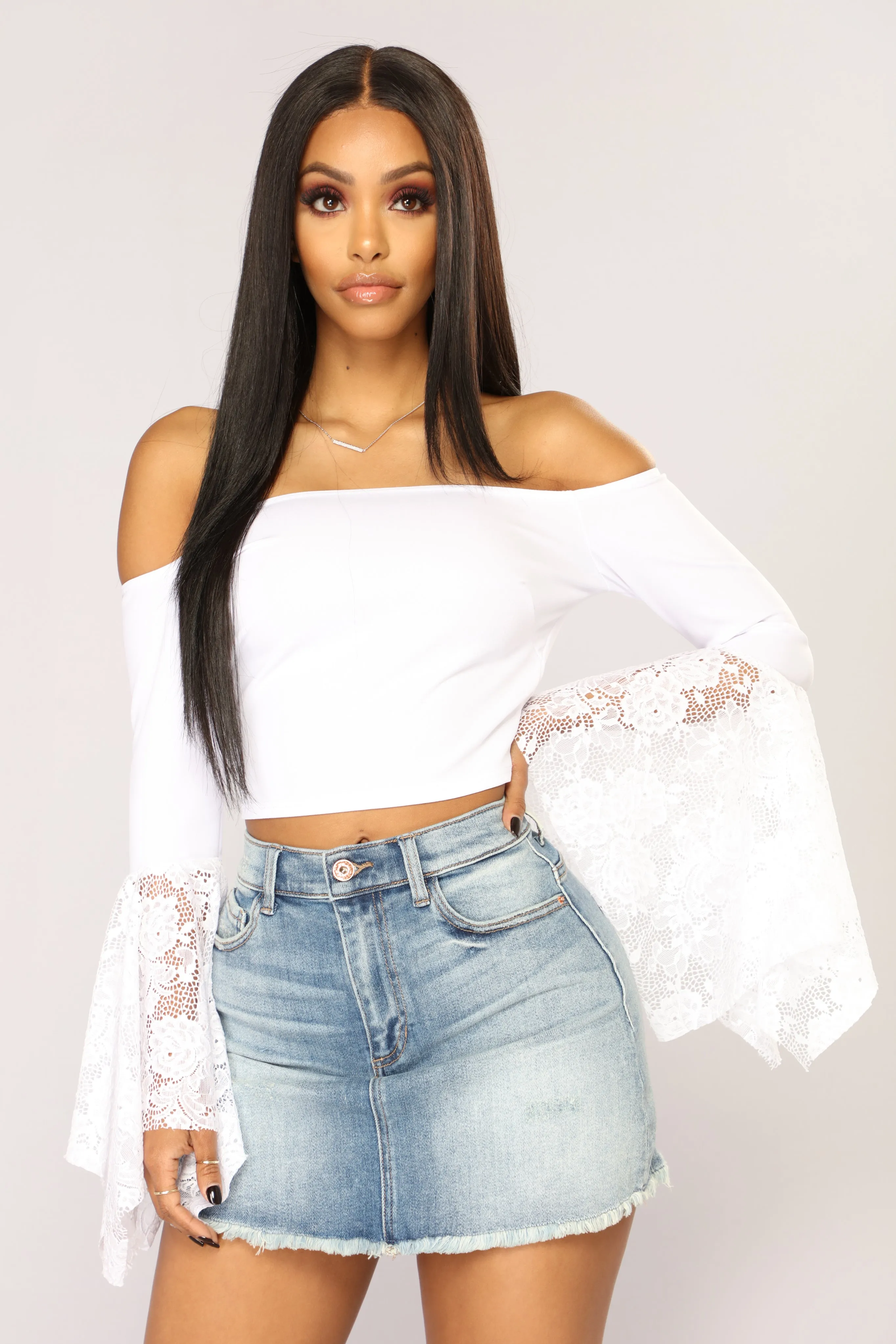 Arlette Long Sleeve Top - White