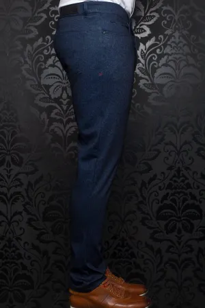 Au Noir Denim-Style Navy Stretch Pant - Wesley - VO-000460
