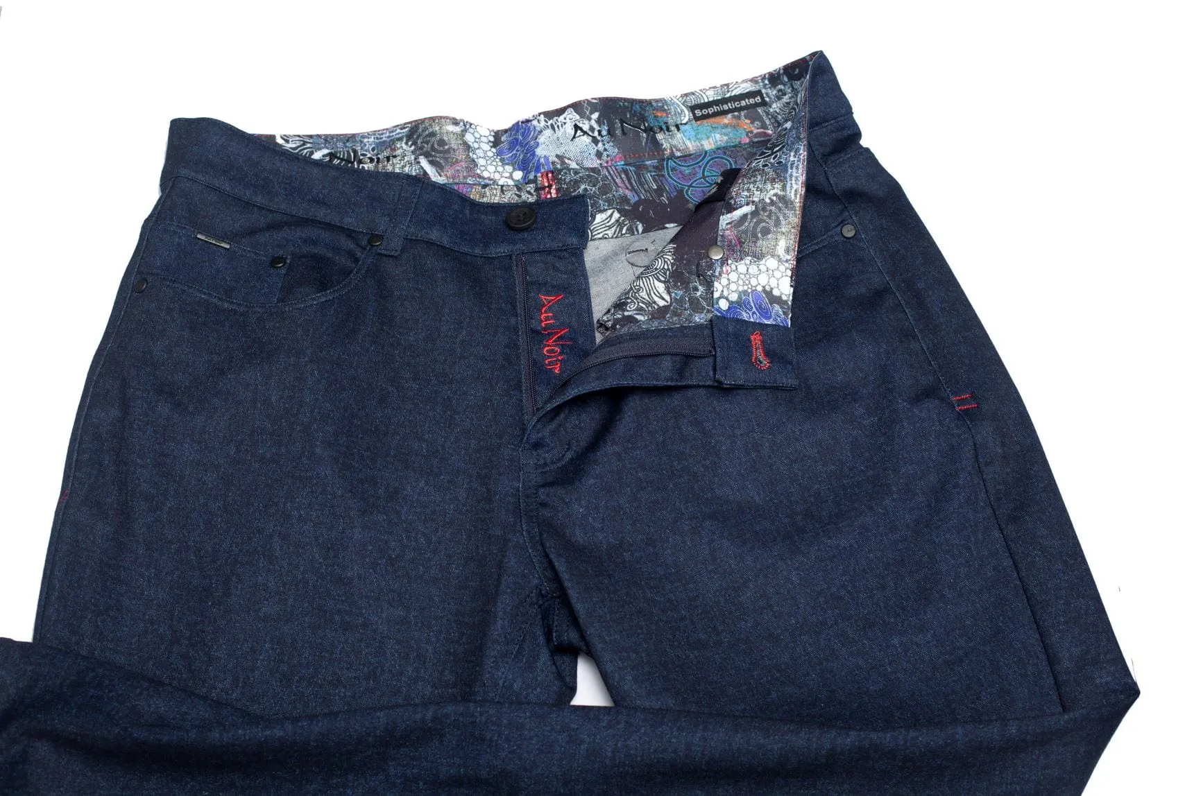 Au Noir Denim-Style Navy Stretch Pant - Wesley - VO-000460