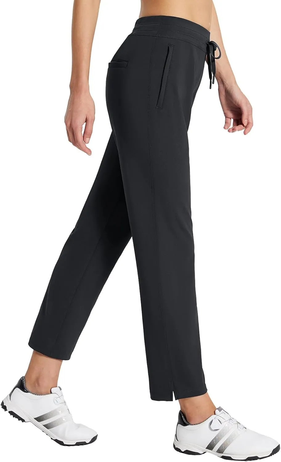 baleaf Women's Golf Pants with Pockets Petite Stretch Work Pant High Waisted Sweatpants for Travel Athletic