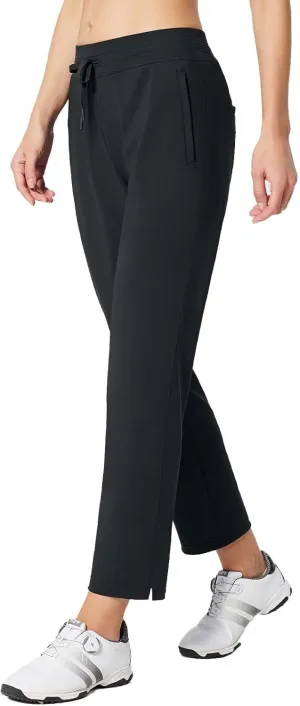 baleaf Women's Golf Pants with Pockets Petite Stretch Work Pant High Waisted Sweatpants for Travel Athletic