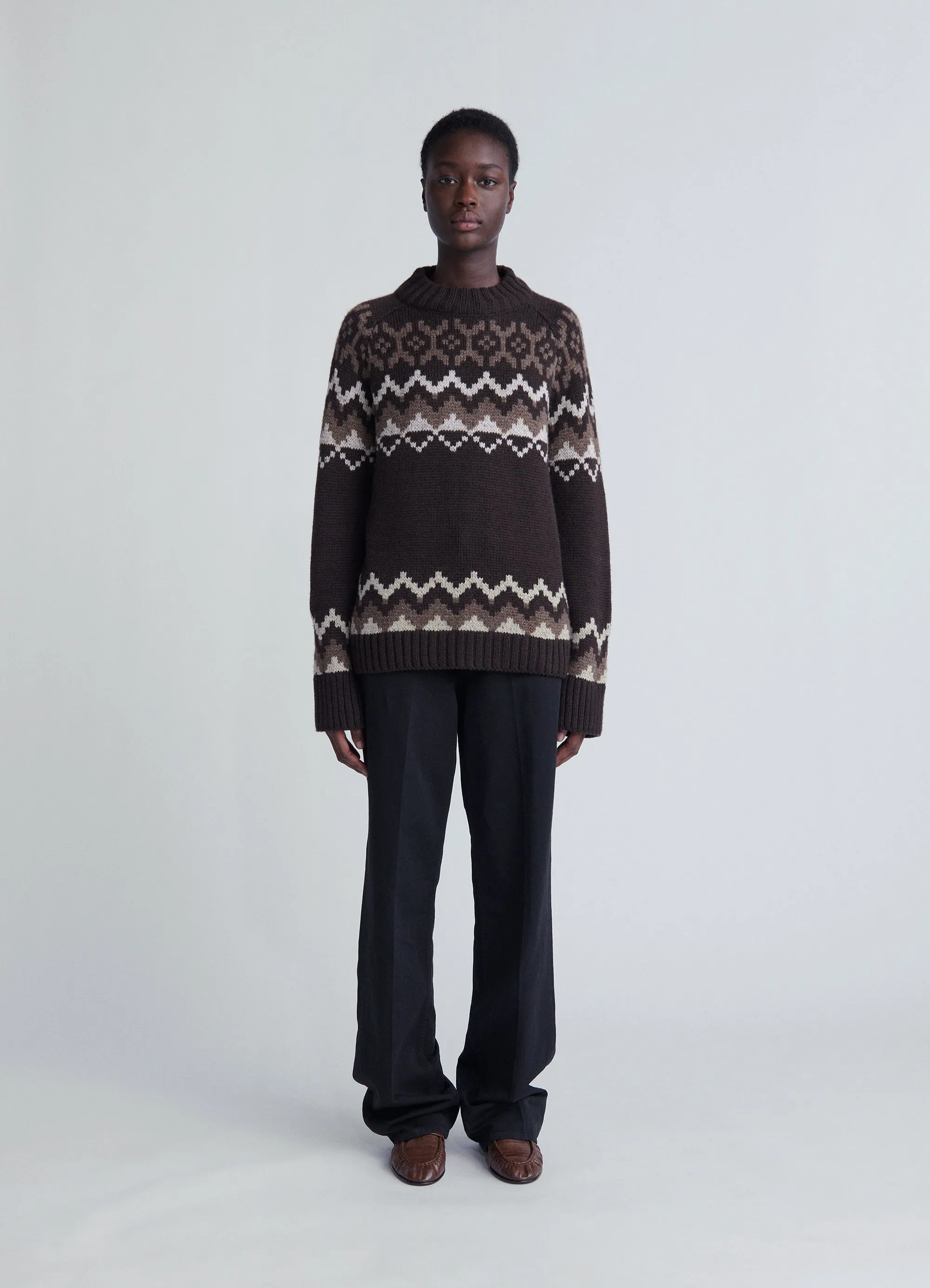 Bansha Fair Isle Knit in Brown