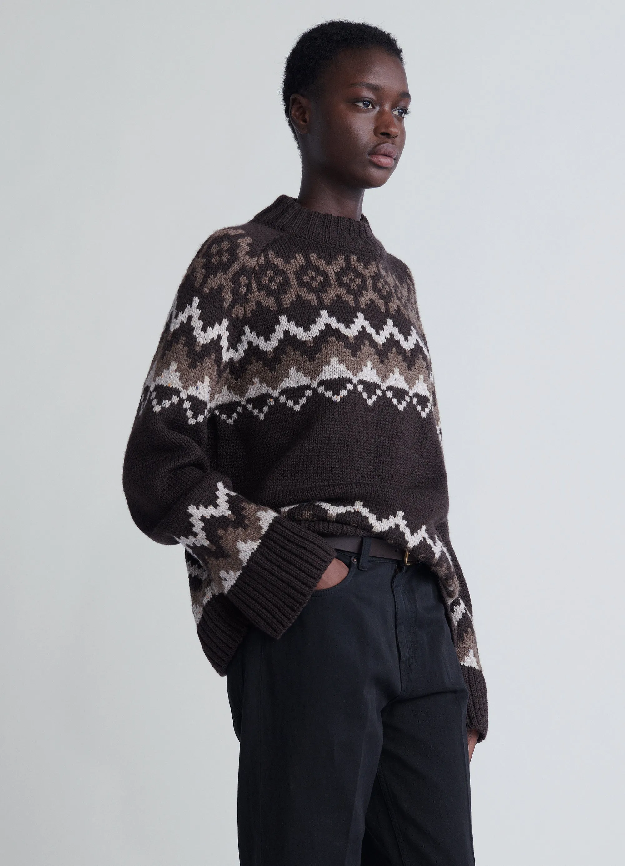 Bansha Fair Isle Knit in Brown