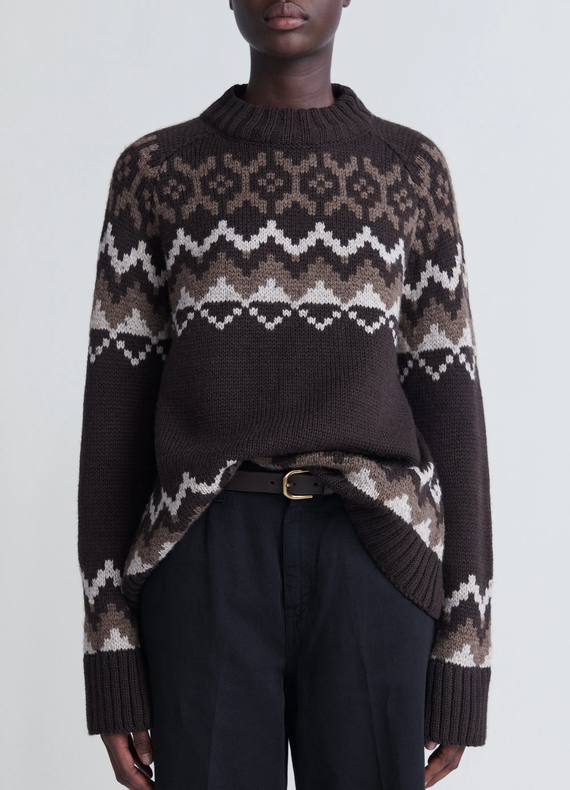 Bansha Fair Isle Knit in Brown