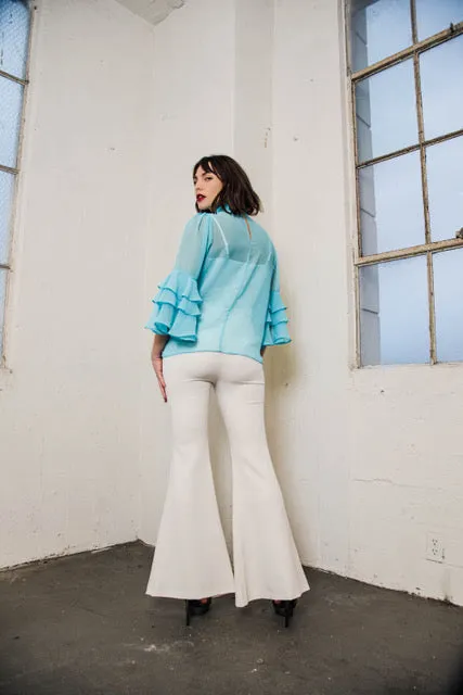 Bell Sleeve Chiffon Top