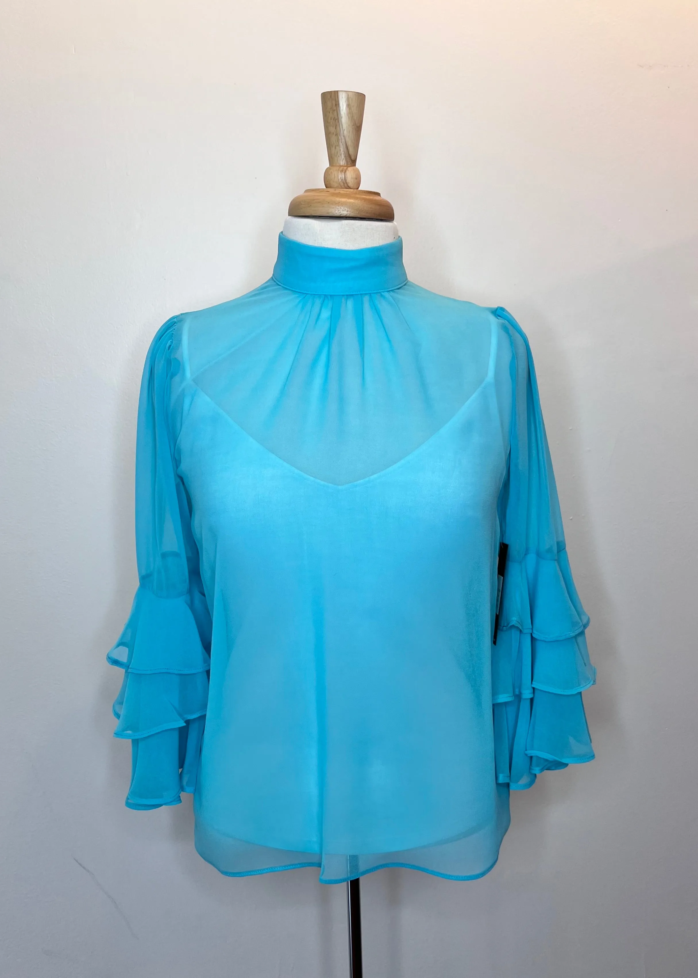 Bell Sleeve Chiffon Top
