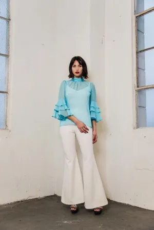 Bell Sleeve Chiffon Top