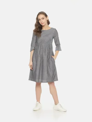 Bell Sleeve Dress - Grey