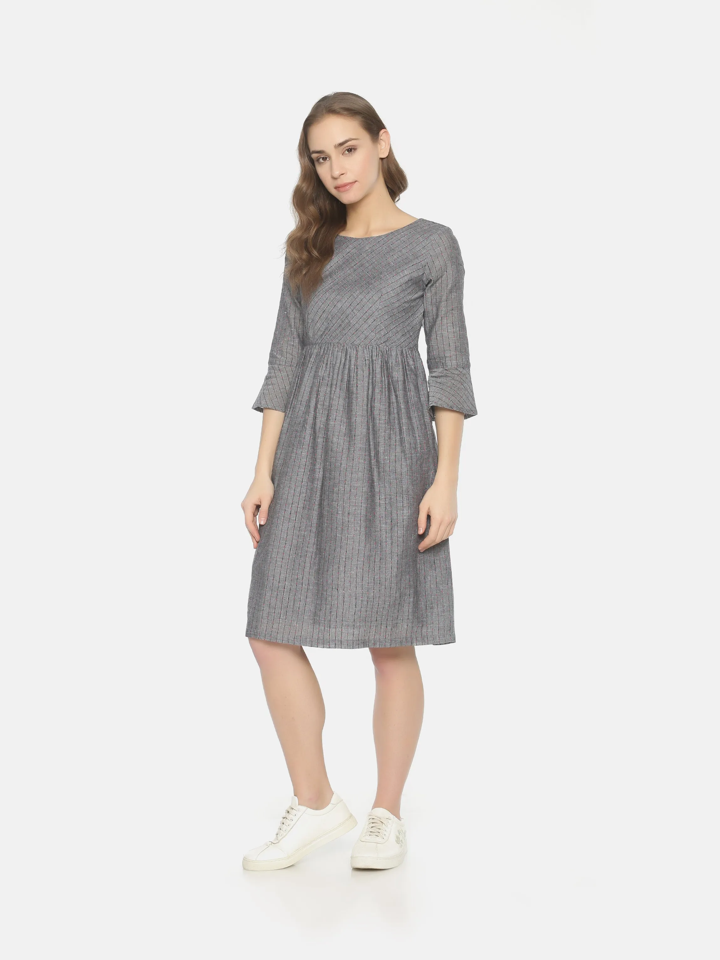 Bell Sleeve Dress - Grey