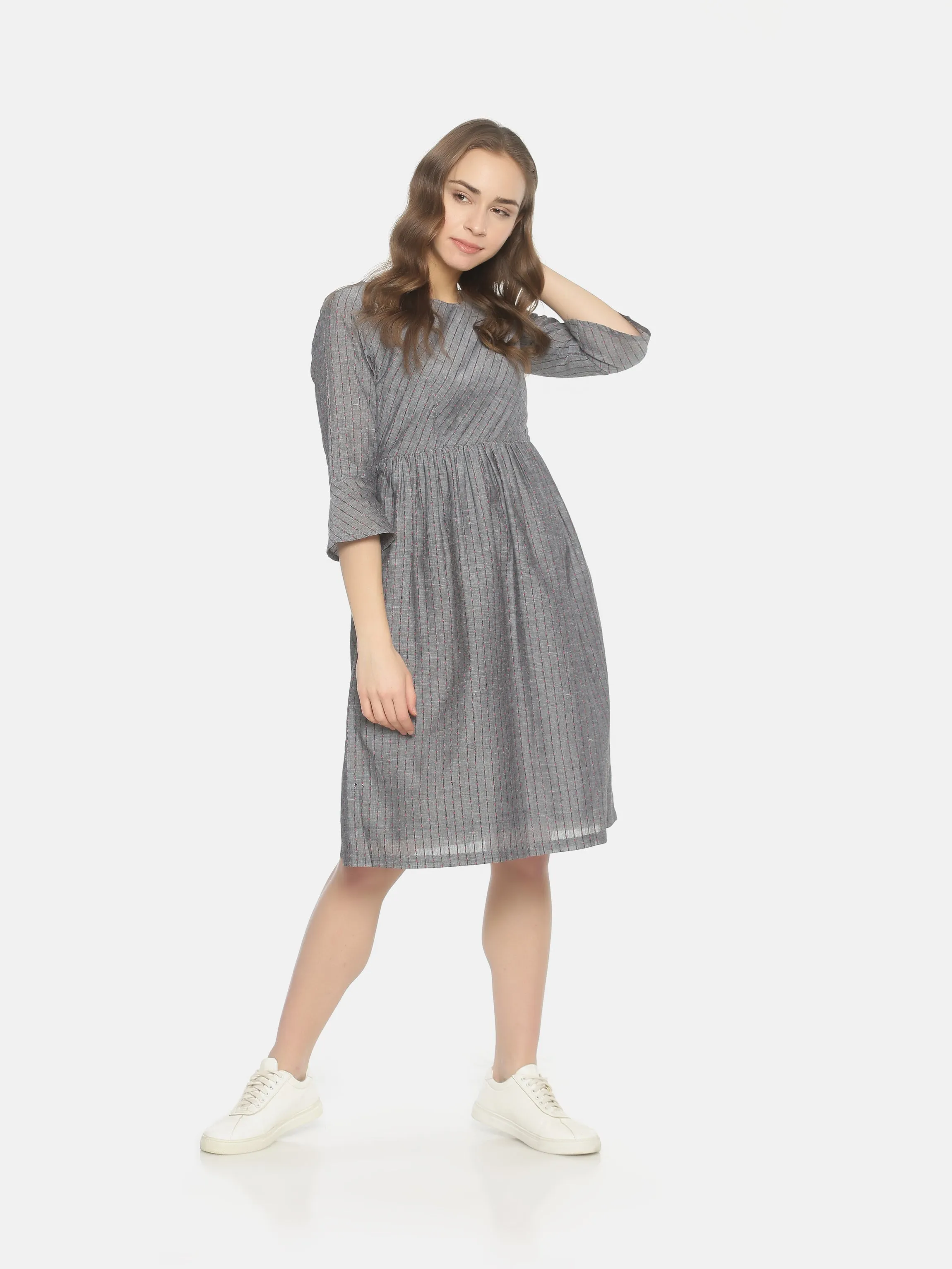 Bell Sleeve Dress - Grey