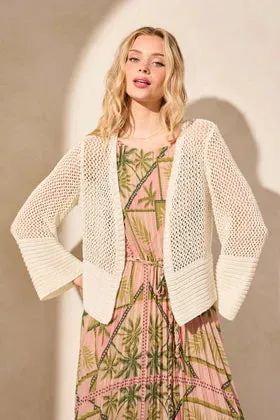 Bell Slv Open Stitch Swt Cardigan-Cocomilk