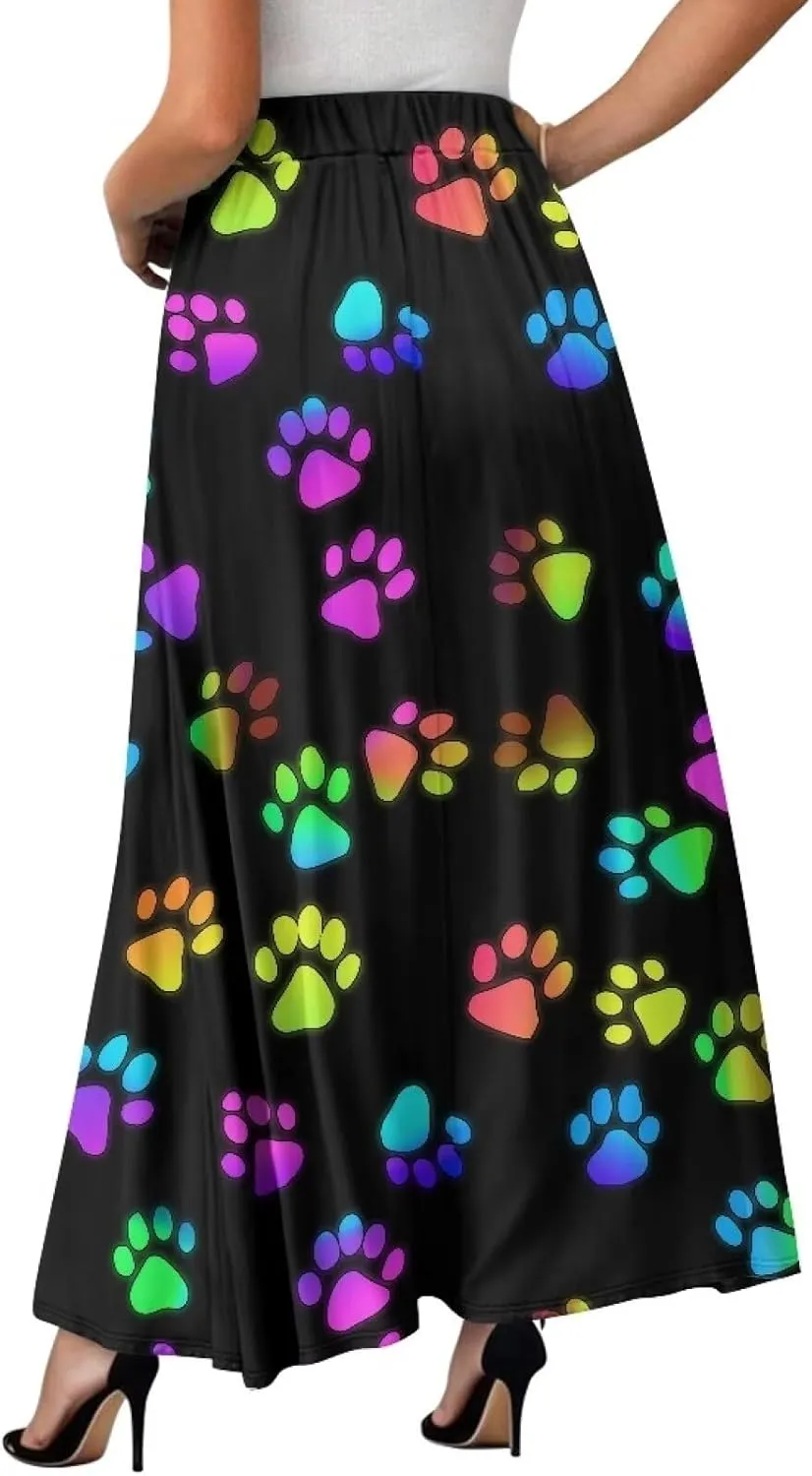 Biyejit Womens Skirt Midi Long Skirts High Waisted A Line Skirts Fall Skirts for Women Plus Size Swing Dress
