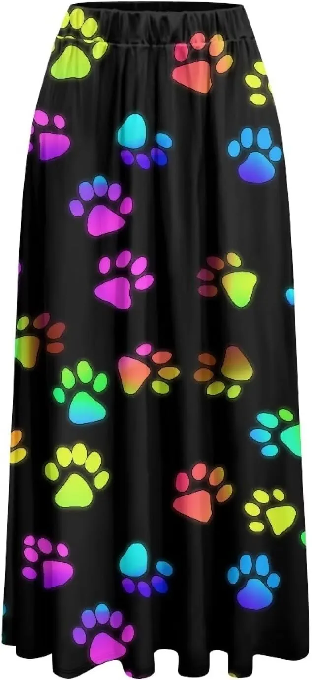 Biyejit Womens Skirt Midi Long Skirts High Waisted A Line Skirts Fall Skirts for Women Plus Size Swing Dress