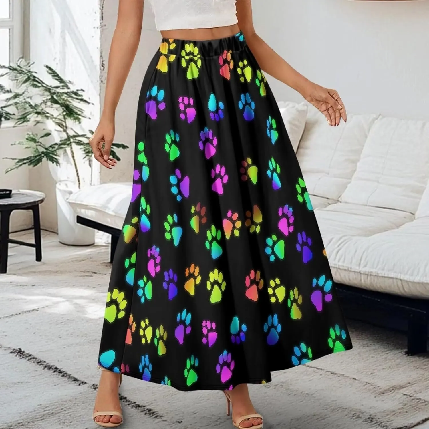 Biyejit Womens Skirt Midi Long Skirts High Waisted A Line Skirts Fall Skirts for Women Plus Size Swing Dress