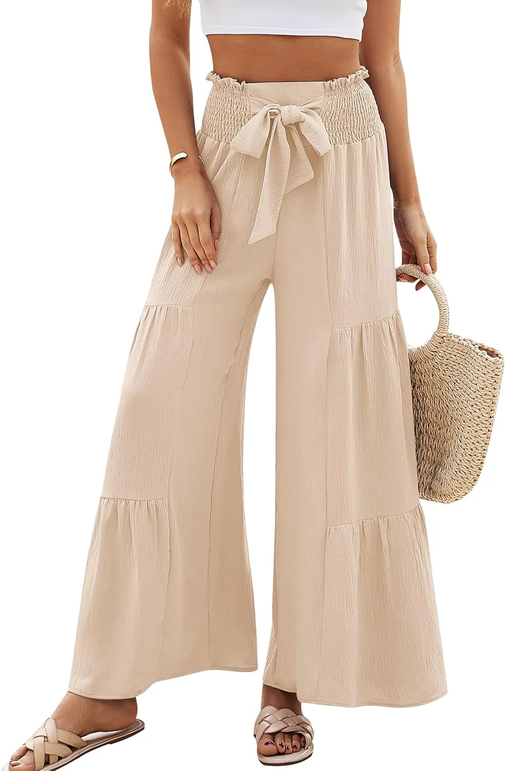 Blooming Jelly Women Casual Pants Wide Leg Trousers High Waisted Pant Trendy Vacation Outift 2025