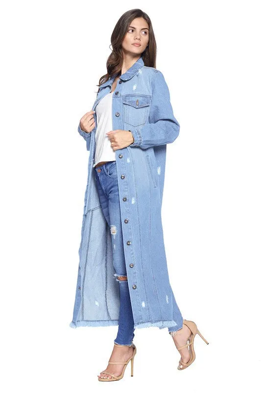 Blue Age Distressed Womens Denim Jacket