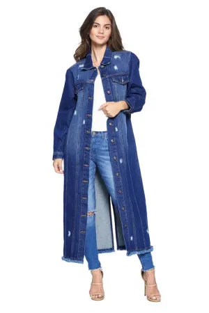Blue Age Distressed Womens Denim Jacket