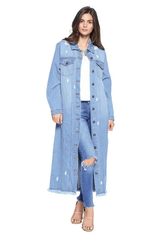 Blue Age Distressed Womens Denim Jacket