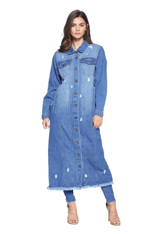 Blue Age Distressed Womens Denim Jacket