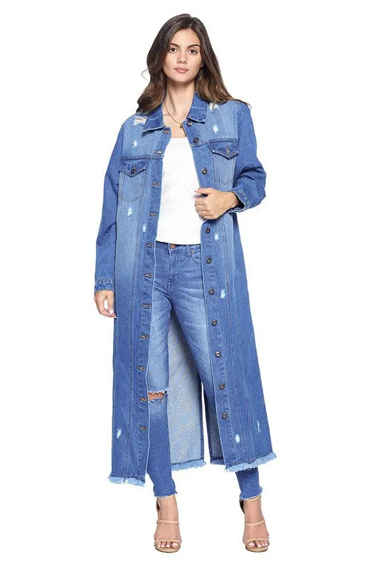 Blue Age Distressed Womens Denim Jacket