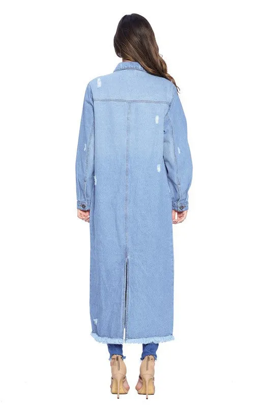 Blue Age Distressed Womens Denim Jacket