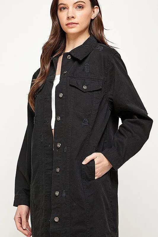 Blue Age Distressed Womens Denim Jacket