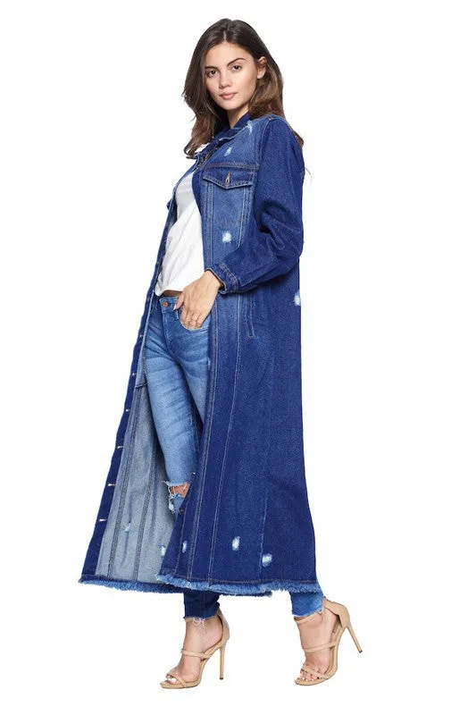 Blue Age Distressed Womens Denim Jacket
