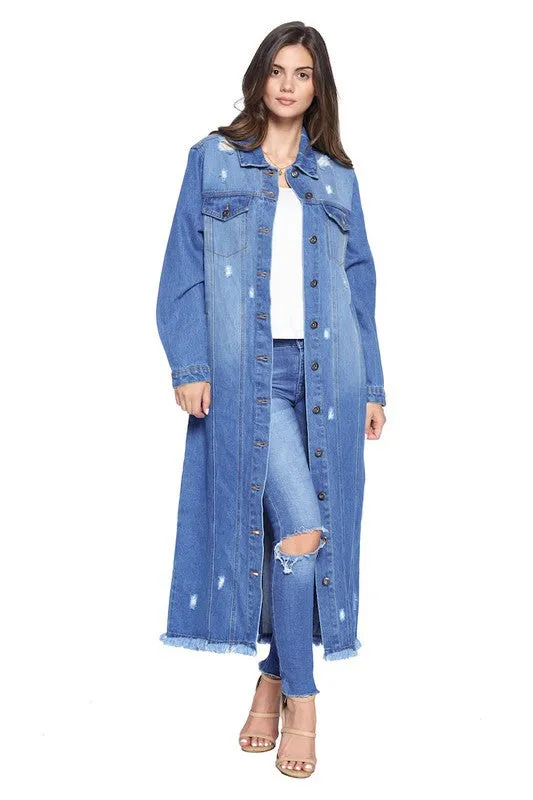 Blue Age Distressed Womens Denim Jacket