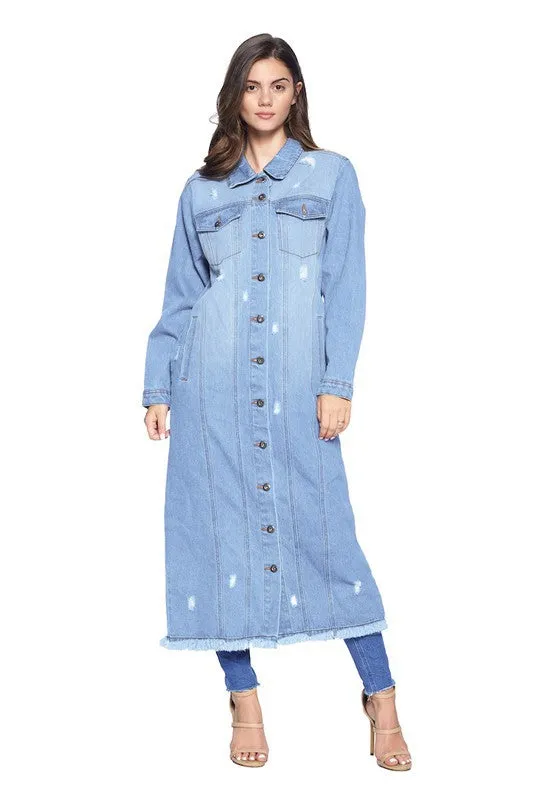 Blue Age Distressed Womens Denim Jacket