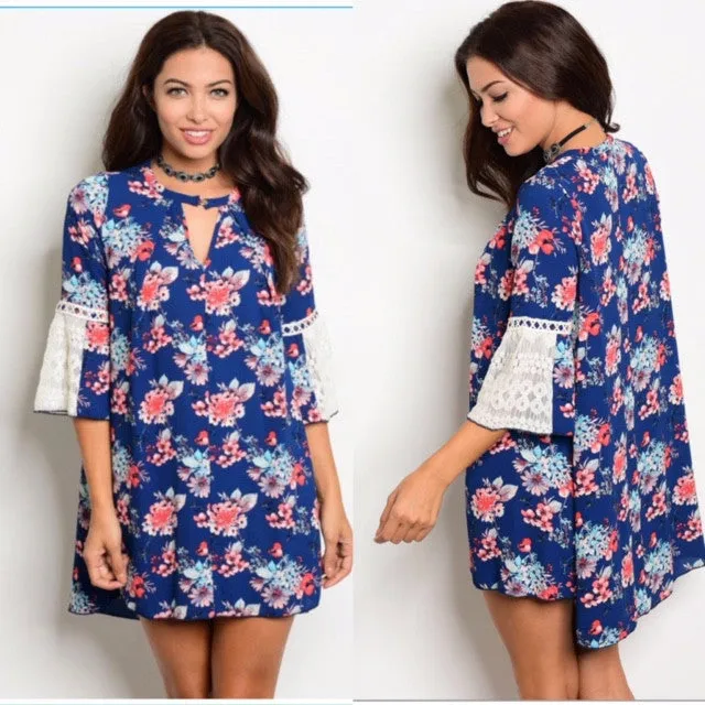 Blue Floral Top