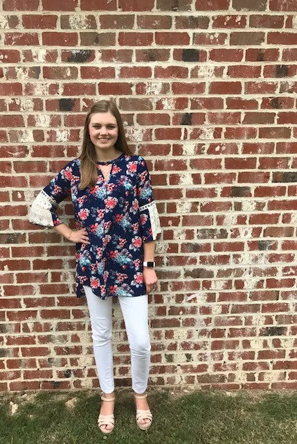 Blue Floral Top
