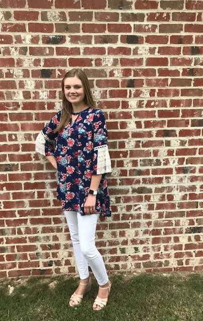 Blue Floral Top