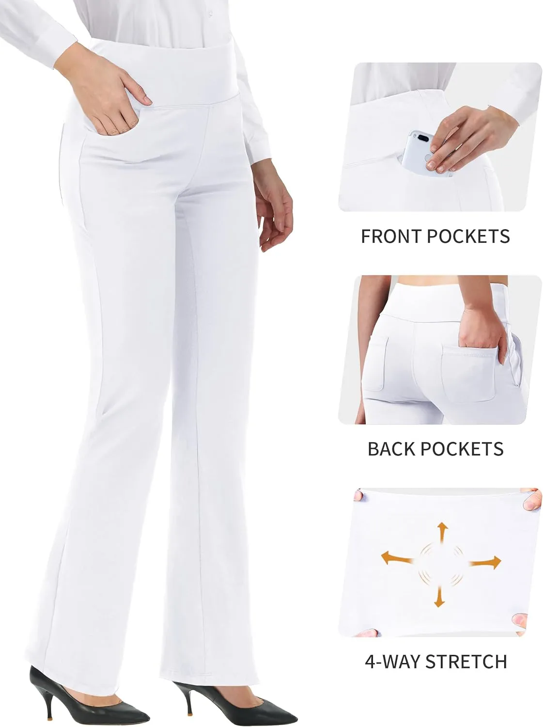 Bootcut Yoga Pants for Women High Waist Dress Pants Flare Leggings 27" 29" 31" 33" 35" 37" Workout Pant for Casual Work