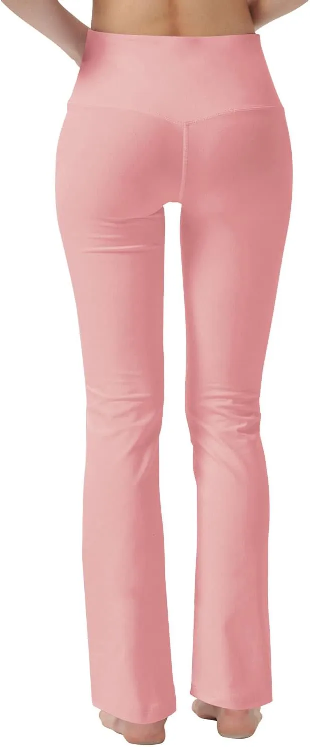 Bootcut Yoga Pants for Women with Hidden Pockets High Waist Workout Pants Tummy Control Dress Bootleg Work Pants