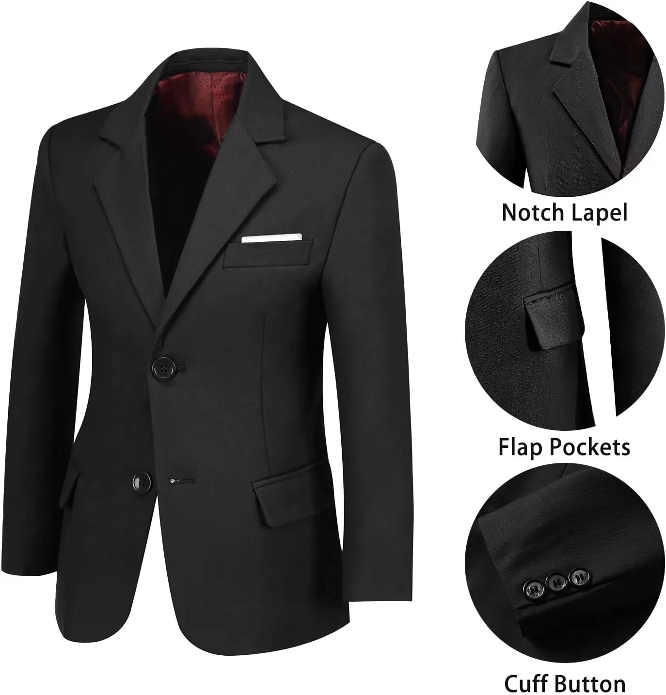 Boys Formal Suit 2 Pieces Slim Fit Kids Tuxedo Suits for Boys Dress Wear Suit Set Wedding Homecoming Outfits