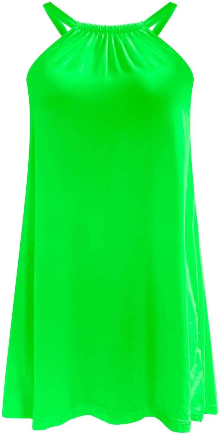 Ceboyel Womens Plain Tank Sundresses Sleeveless Short Mini Dresses Summer Casual Beach Dress Cute Tropical Vacation Clothing