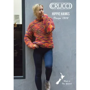 Crucci Turtle Neck Sweater Knitting Pattern for 18Ply Super Bulky Wool