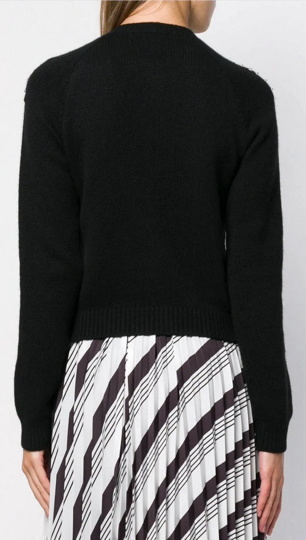 Crystal-Embellished Cardigan, Black