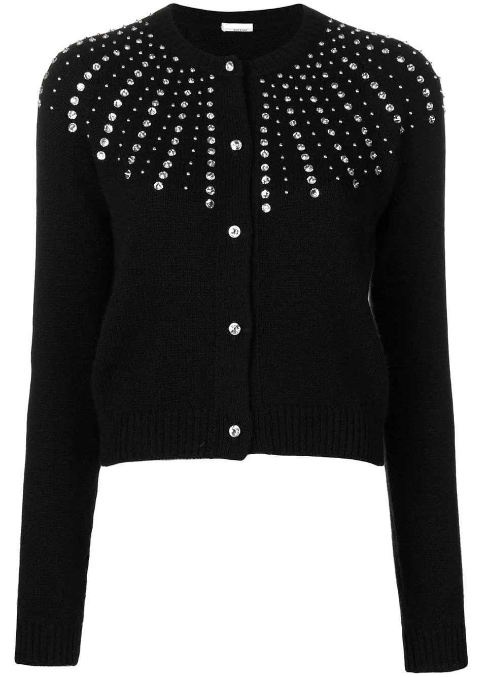 Crystal-Embellished Cardigan, Black
