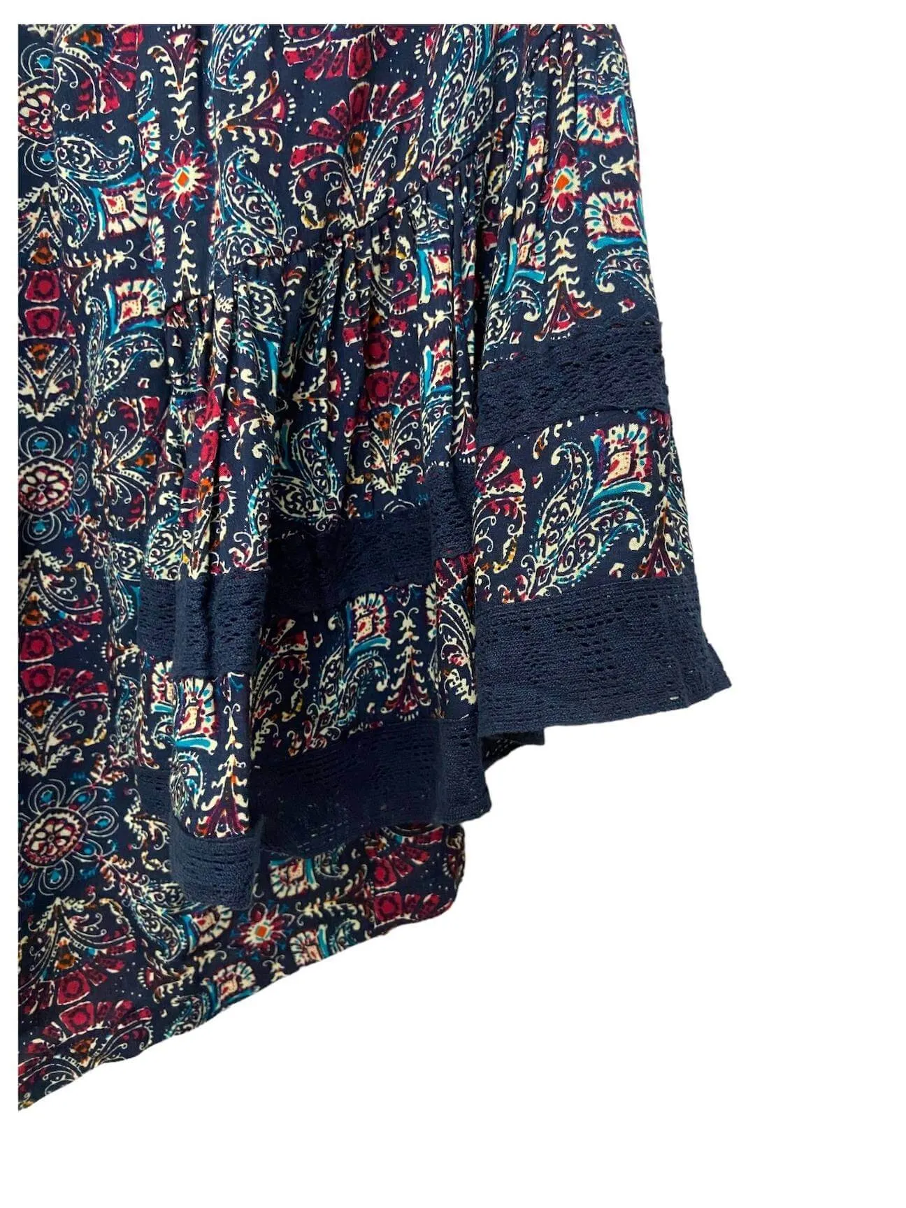 Dark Winter Print Bell Sleeve Blouse
