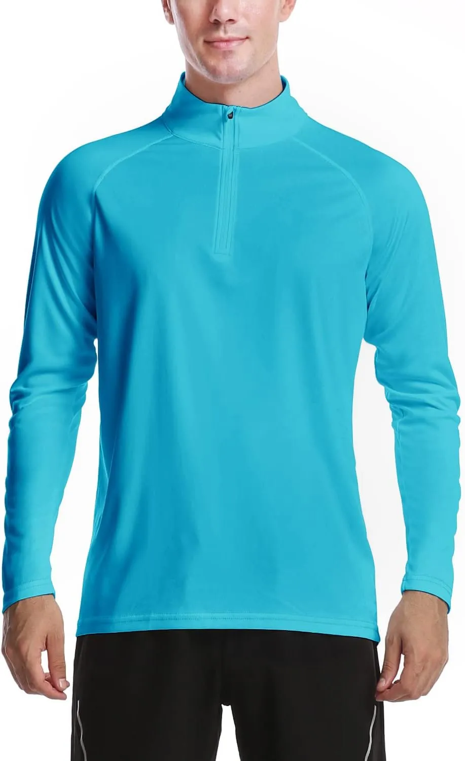 DAYOUNG Mens Zip Pullover UPF 50  Sun Protection Long Sleeve Hiking Fishing Outdoors Performance T-Shirt